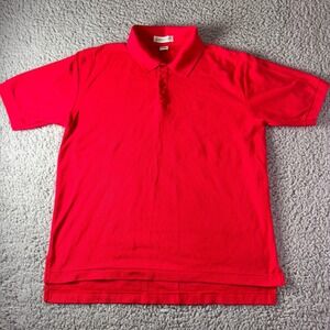 Vintage Steeple Chase Polo Short Sleeve Shirt Red Embroidered Logo Men's‎ Large
